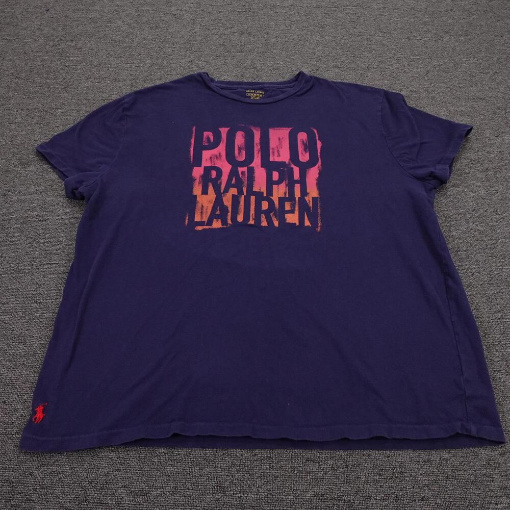 Polo Ralph Lauren Shirt Mens XL Purple Logo Graphic Crewneck Tee Classic Casual